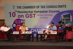 Talk Show: Seen from L to R: CA Naresh Sheth, CA Abhay Desai (Host), Tushar Hemani, Senior Advocate (Guest Faculty) and Shailesh Sheth, Advocate