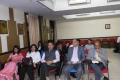Semi-Final Round Judges Mr. Ajay R. Singh, Advocate & CA Pradip Kapasi along with Mr. Vipul K. Choksi (President), Ms. Varsha Galvankar (Chairperson) & Ms. Trisha Dutta (Prof) of H. R. College